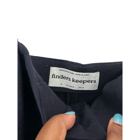 Finders Keepers Navy Blue Rae Gold Button Sleeveless Midi Pencil Dress Size 6 - Picture 3 of 12